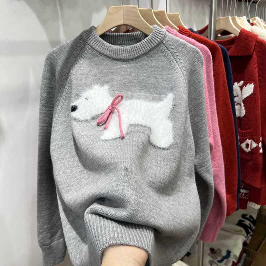 New Autumn And Winter Lazy Style Thickened Inner Wear Cartoon Knitted Sweater Mr Lou’s Place