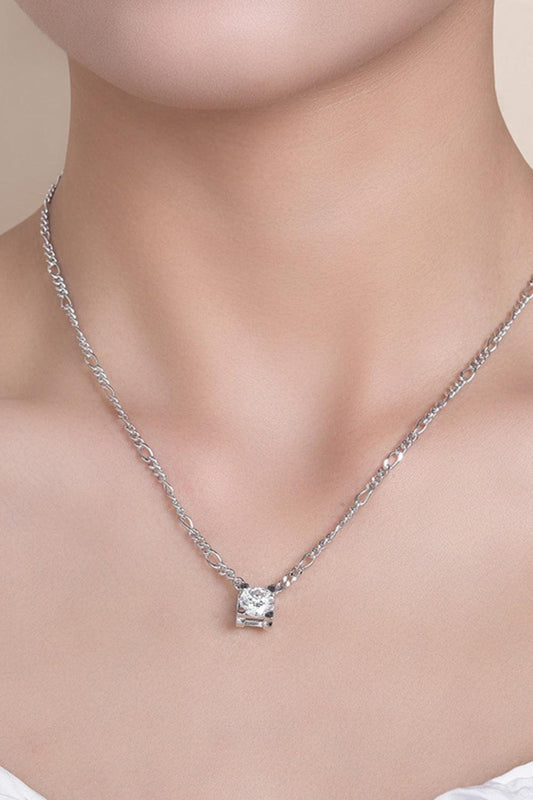 2 Carat Moissanite 925 Sterling Silver Pendant Necklace Trendsi