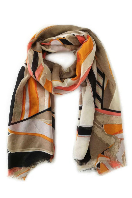 Abstract Print Scarf CCWHOLESALECLOTHING