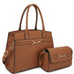 2in1 Matching Design Handle Satchel With Crossbody Bag CCWHOLESALECLOTHING