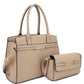 2in1 Matching Design Handle Satchel With Crossbody Bag CCWHOLESALECLOTHING