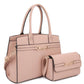 2in1 Matching Design Handle Satchel With Crossbody Bag CCWHOLESALECLOTHING