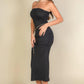 Solid Bodycon Split Hem Tube Dress CCWHOLESALECLOTHING