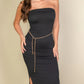 Solid Bodycon Split Hem Tube Dress CCWHOLESALECLOTHING