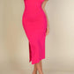 Solid Bodycon Split Hem Tube Dress Mr Lou’s Place