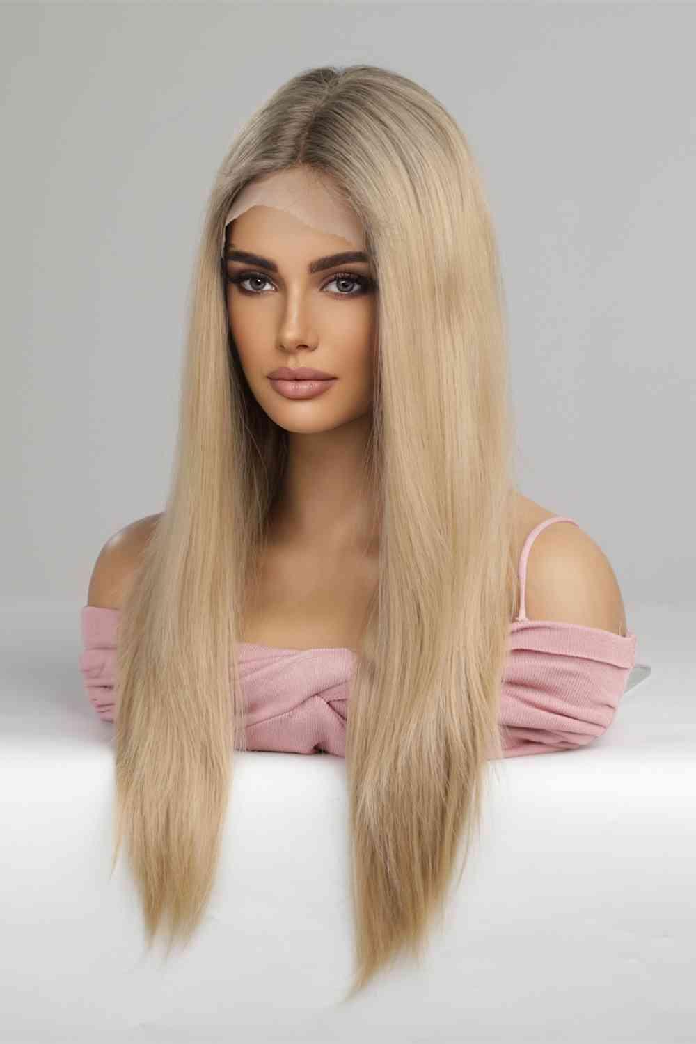 13*2" Lace Front Wigs Synthetic Long Straight 24'' 150% Density Trendsi