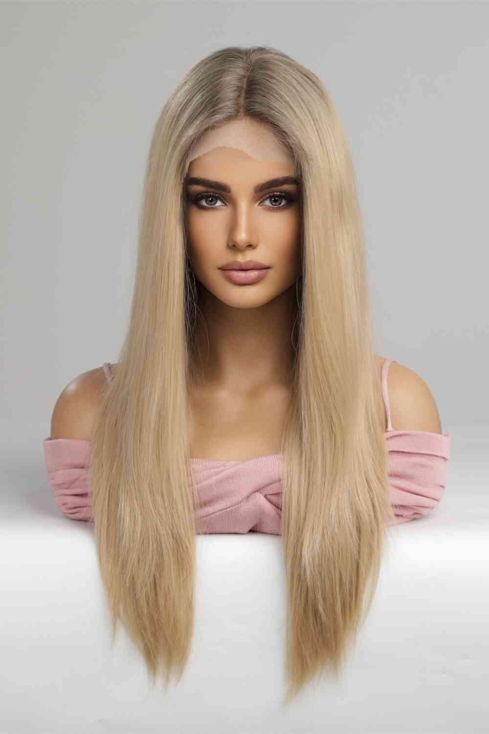 13*2" Lace Front Wigs Synthetic Long Straight 24'' 150% Density Trendsi