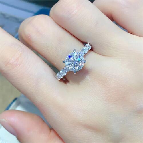 2 Carat Moissanite 925 Sterling Silver Ring Trendsi