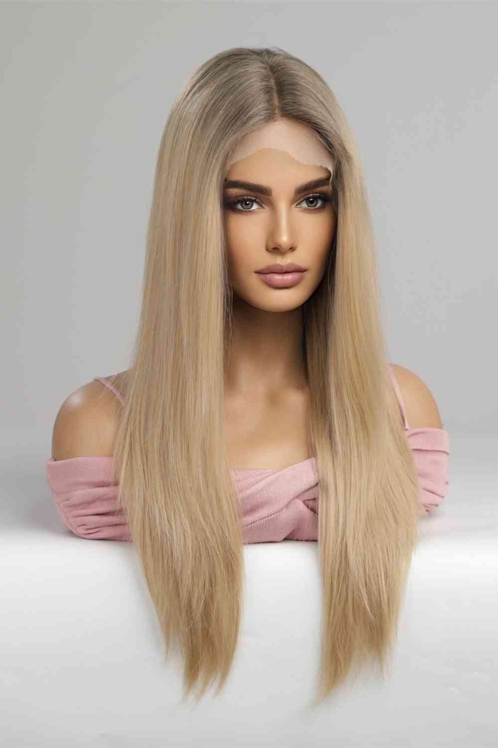 13*2" Lace Front Wigs Synthetic Long Straight 24'' 150% Density Trendsi