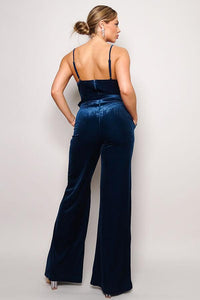 Samba Rhinestone Belt Velvet Jumpsuit Mr Lou’s Place