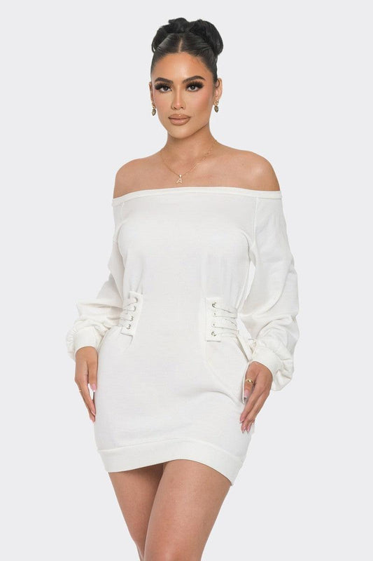 Off Shoulder Mini Dress Mr Lou’s Place