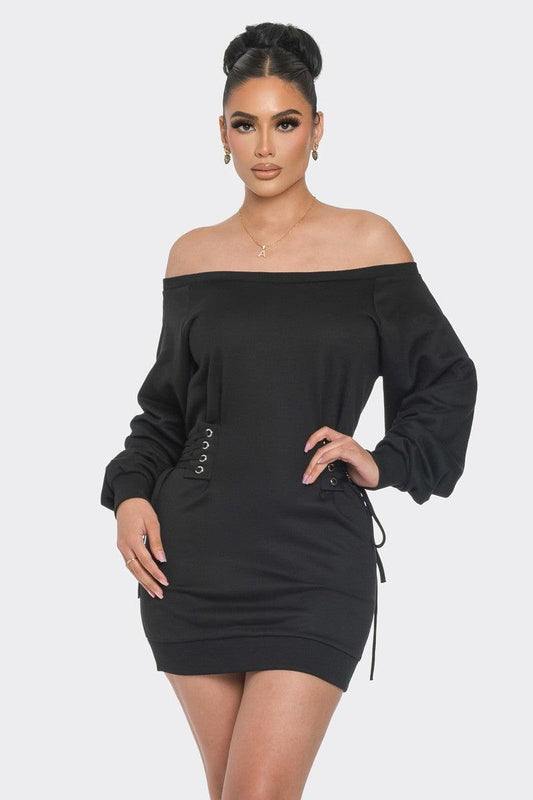 Off Shoulder Mini Dress Mr Lou’s Place