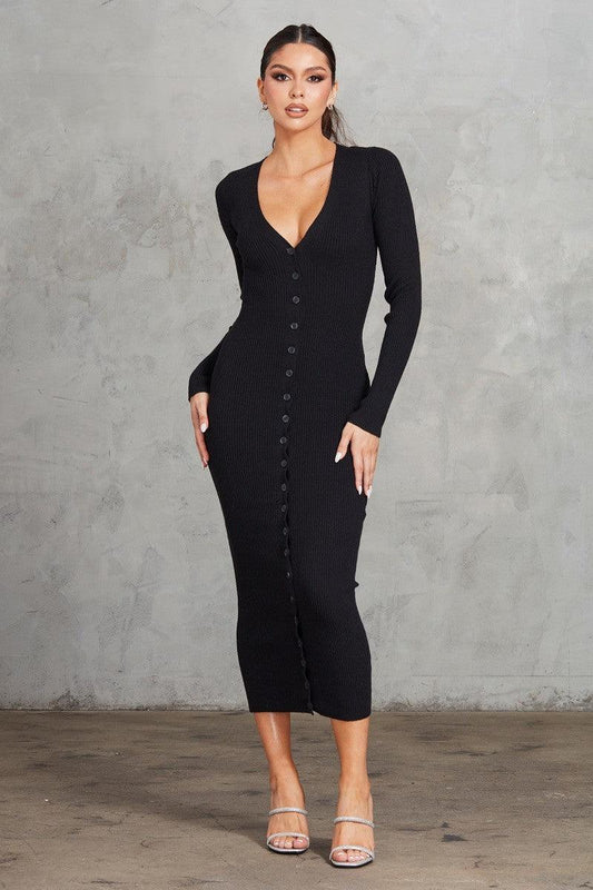 Ribbed Midi Dress Mr Lou’s Place