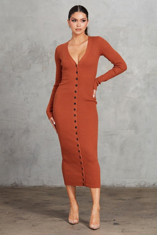 Ribbed Midi Dress Mr Lou’s Place