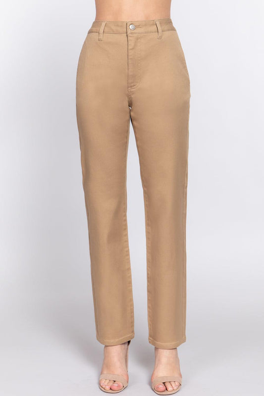 Straight Fit Twill Long Pants Ccwholesaler