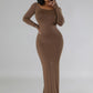 Long Sleeves Stretch Dress CCWHOLESALECLOTHING