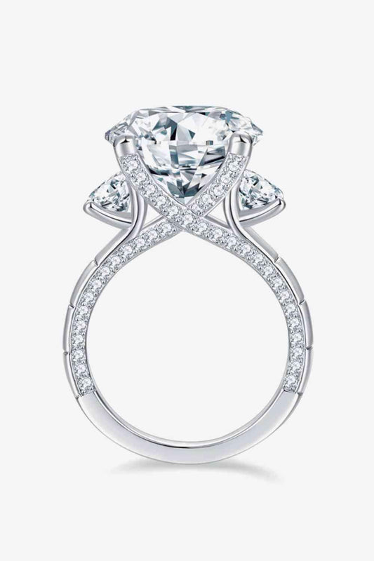 8.6 Carat Moissanite Platinum-Plated Ring Trendsi