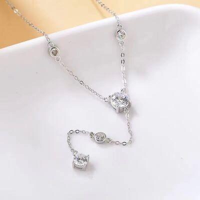 1.5 Carat Moissanite 925 Sterling Silver Necklace Trendsi